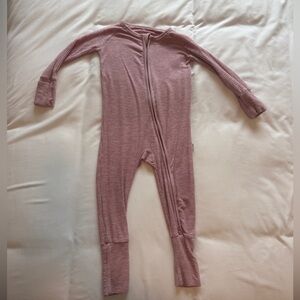Little sleepies zippy, heathered pink 6-12 months
